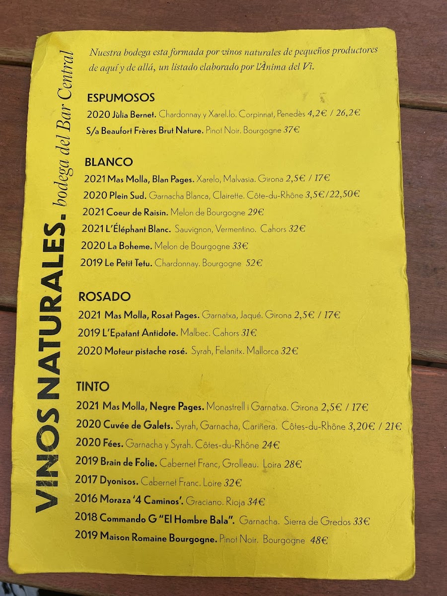 Bar Central Raval Menu - Image 3
