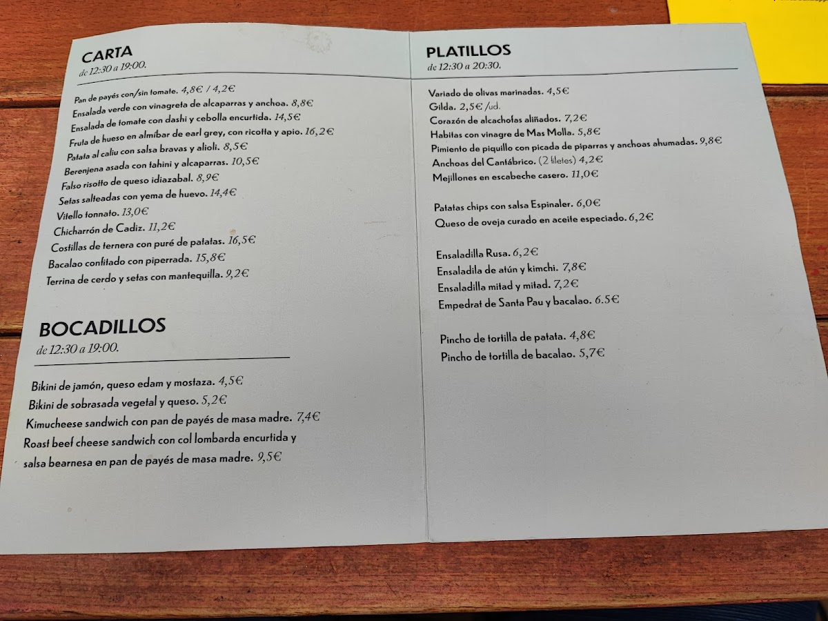 Bar Central Raval Menu - Image 4